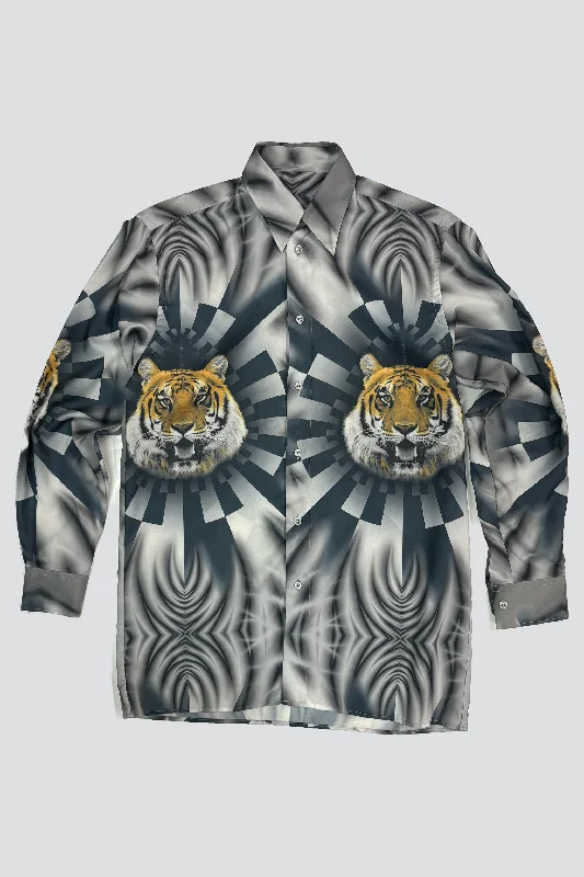 Bold Art T-shirt-Tiger Y2K Button Up