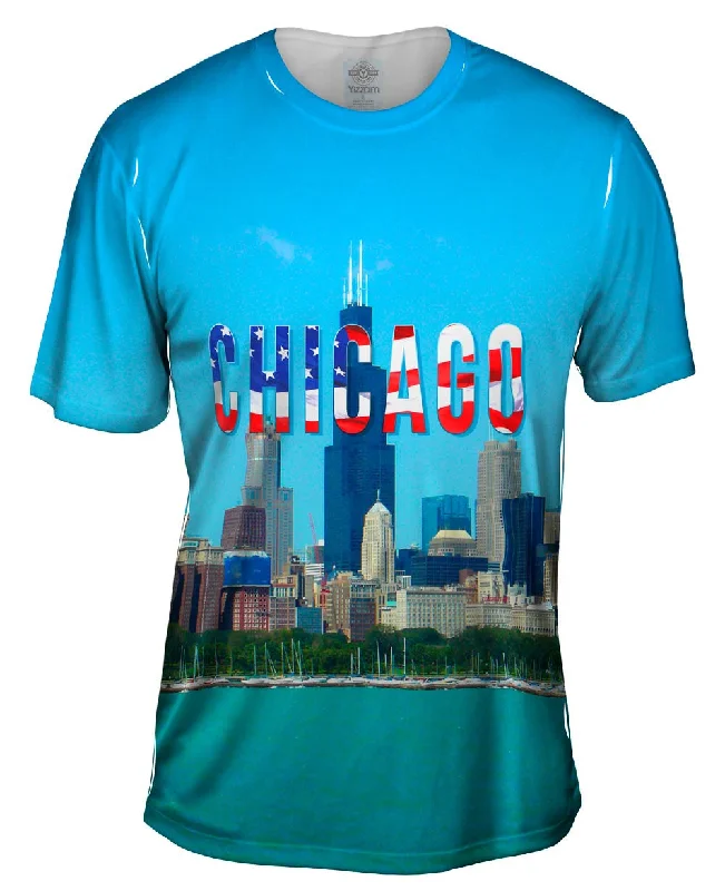 Freshly Printed Tee-Chicago Pride Willis Tower And Marina