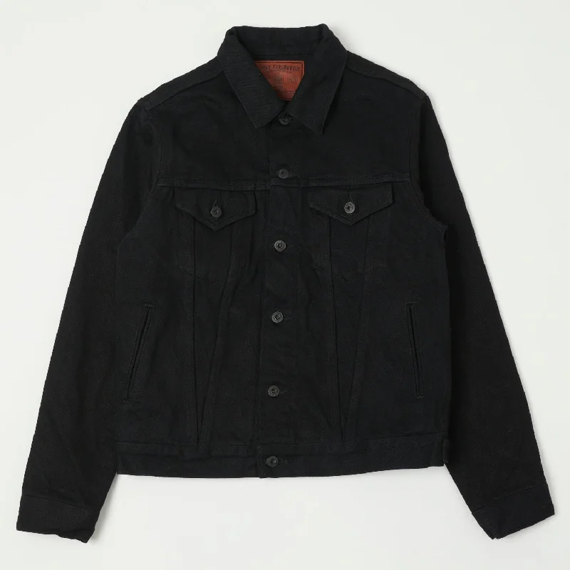 Lightweight Jacket-ONI 02527P-ZR-BKBK Secret Denim Type III Denim Jacket - Black One Wash