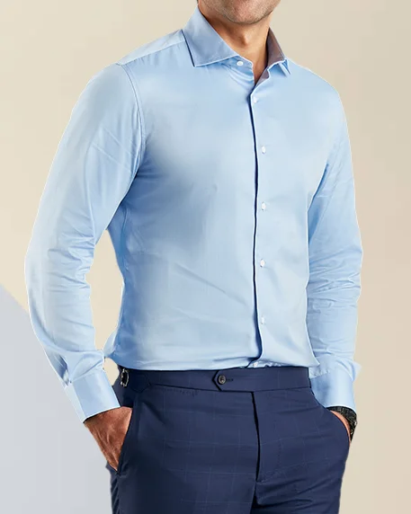 Activewear T-shirt-Blue Twill Shirt