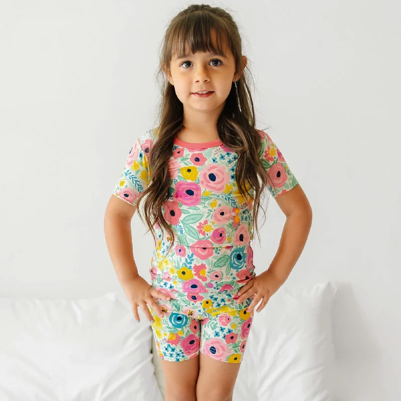 Outdoor Adventure Shorts-Secret Garden Two-Piece Short Sleeve & Shorts Pajama Set