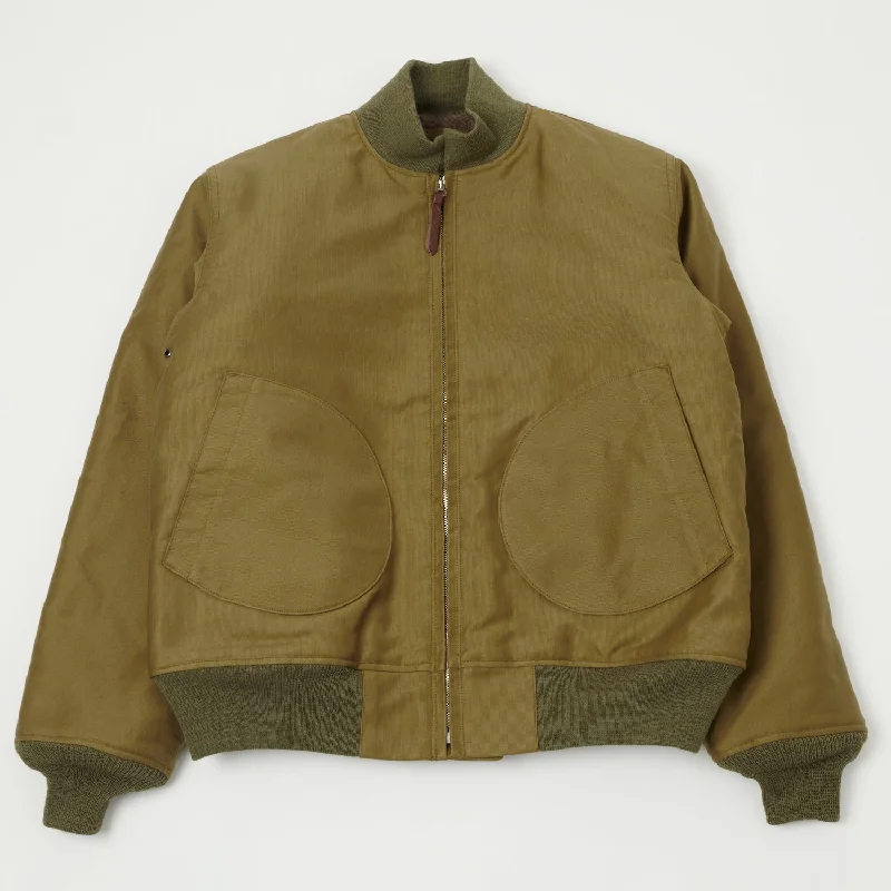 Heavy Duty Jacket-Buzz Rickson's U.S. Navy Deck Zip Jacket - Khaki Demotex