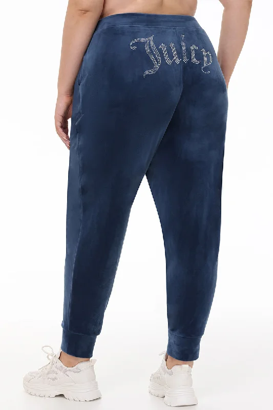 Travel Pants-Plus-Size Big Bling Velour Jogger