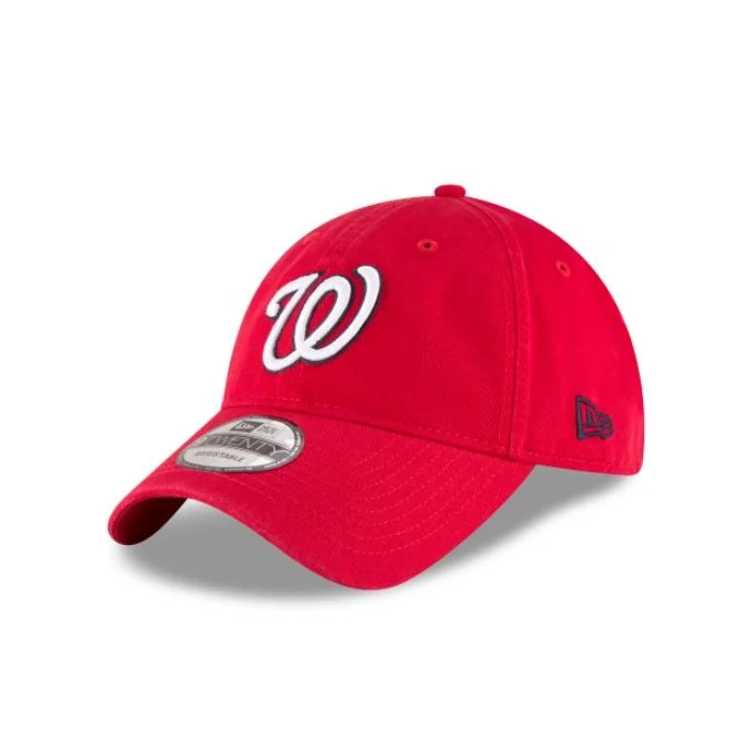 Protective Fishing Hat-Washington Nationals New Era Navy Core Classic 9TWENTY Adjustable Hat-RED