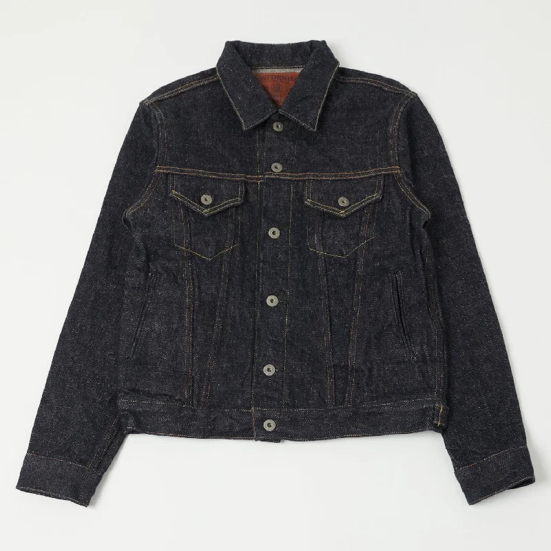 Denim Jacket-ONI 02527P-DIZR 20oz 'Dark Indigo 'Secret Denim' Type-III Pocket Denim Jacket - One Wash