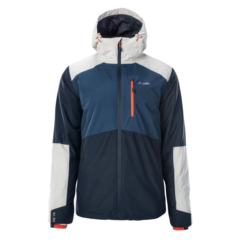 Soft Cotton Jacket-Elbrus Limmen Mens Ski Jacket - Navy Blue/White