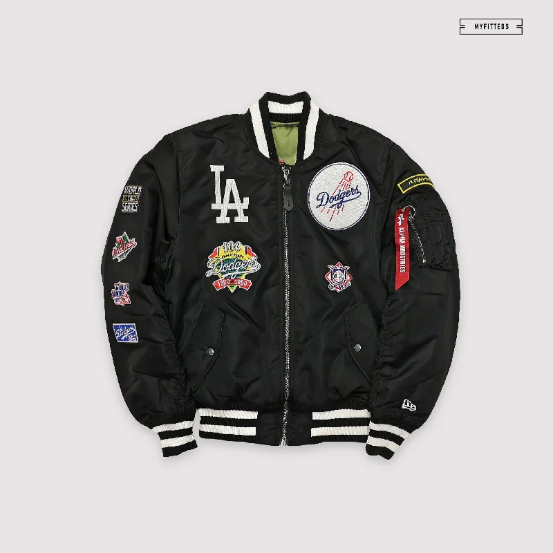 Practical Jacket-NEW ERA X ALPHA INDUSTRIES LOS ANGELES DODGERS REVERSIBLE BOMBER JACKET