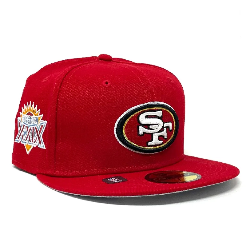 Straw Hat-NEW ERA SAN FRANCISCO 49ERS XXIX SUPERBOWL PATCH 9FIFTY FITTED-RED