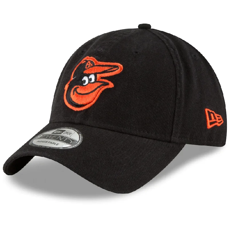 Rain Hat-Baltimore Orioles New Era Black Core Classic Secondary 9TWENTY Adjustable Hat