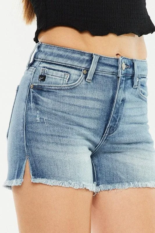 Sports Fan Shorts-VERONICA HIGH RISE DENIM SHORTS JEANS S-XL