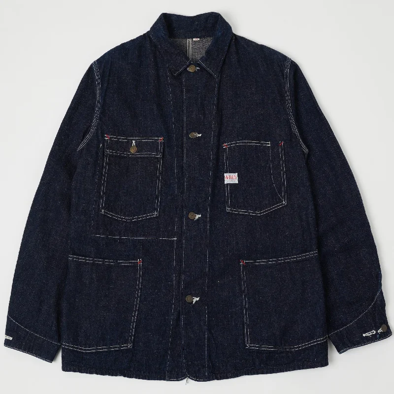 Windbreaker Jacket-Warehouse & Co 2110 Denim Coverall Jacket - Rinsed