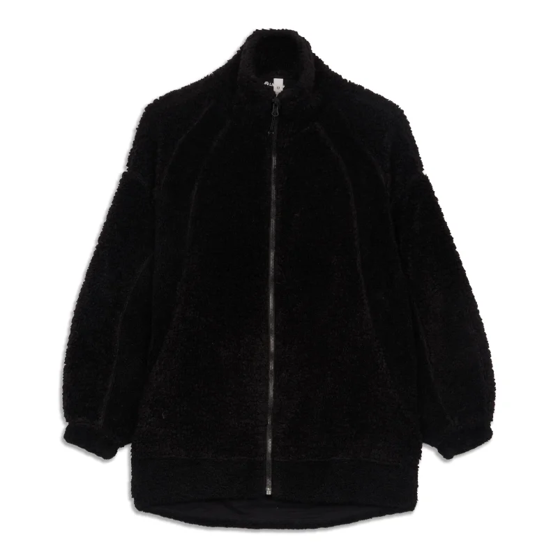 Cool Weather Jacket-Long Textured Fleece Jacket