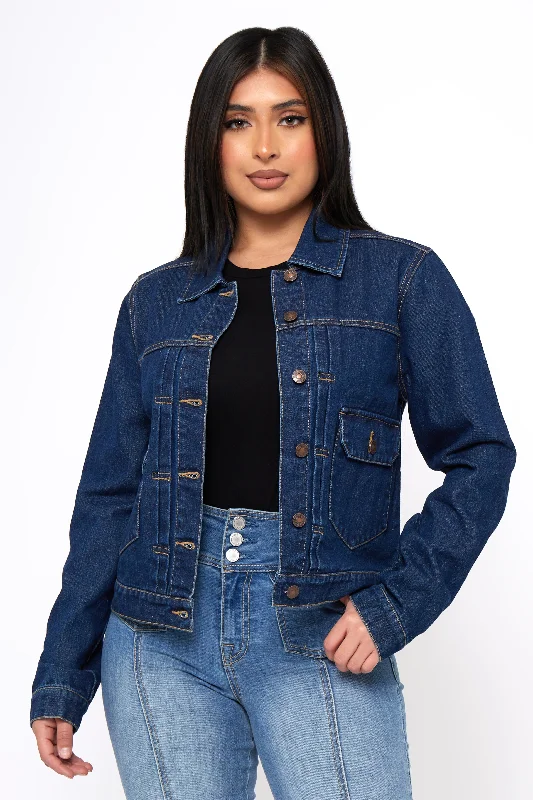 Adventure Jacket-Denim Jacket with Patch Pockets