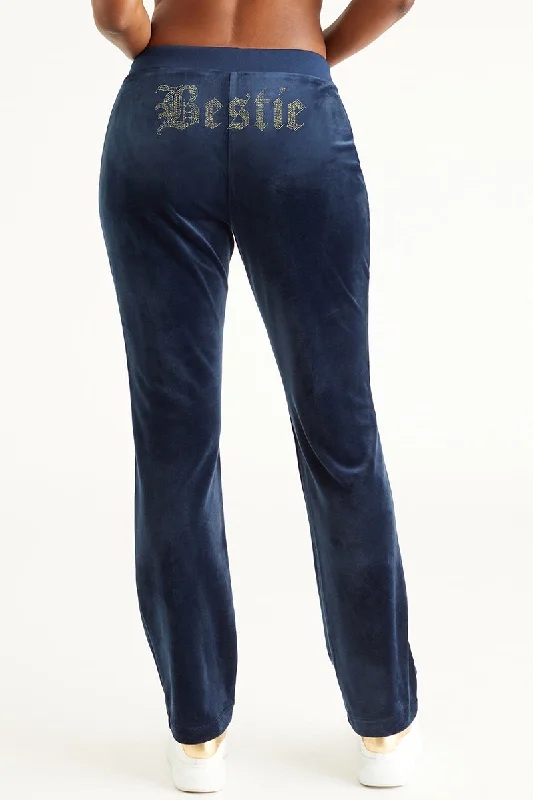 Lightweight Outdoor Pants-Bestie Big Bling Velour Track Pants