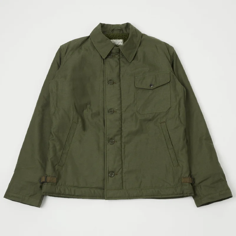 Classic Zip Jacket-Buzz Rickson's Type A-2 Cold Weather Deck Jacket - Olive