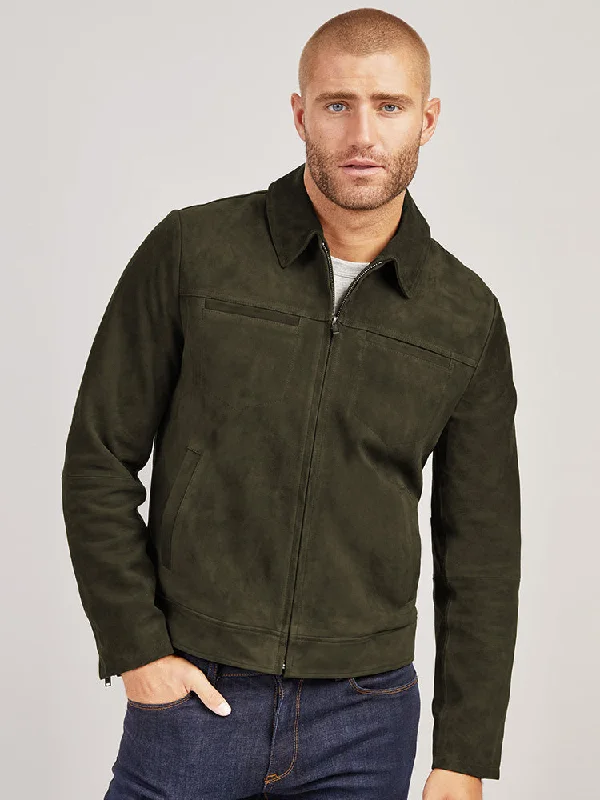 Adjustable Fit Jacket-Suede Trucker Jacket