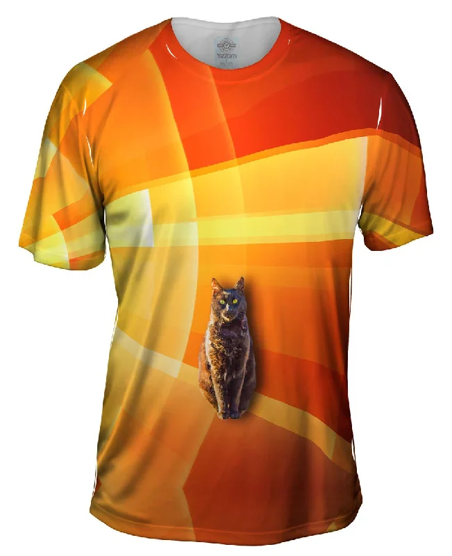 Cool Design Tee-Cat Orange Background