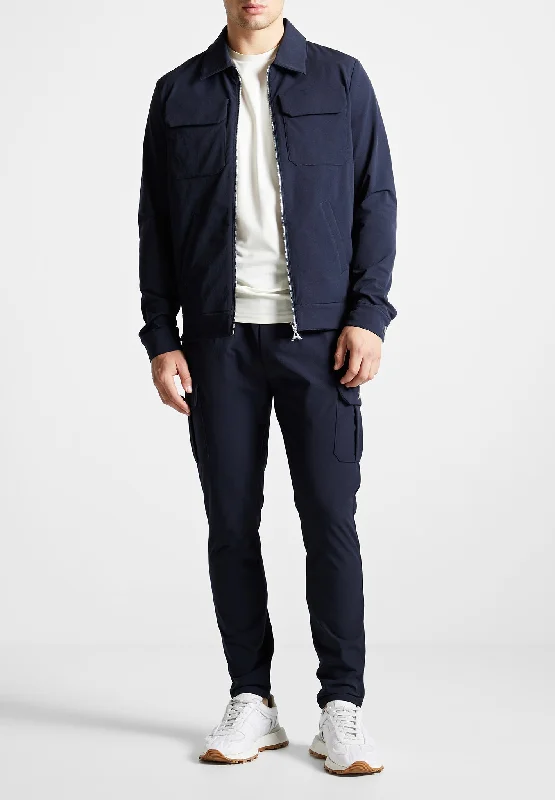 Puffer Jacket-Technical Cargo Jacket - Navy