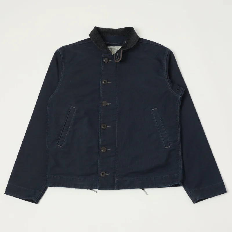 Hiking Jacket-RRL Corduroy-Collar Deck Jacket - Navy