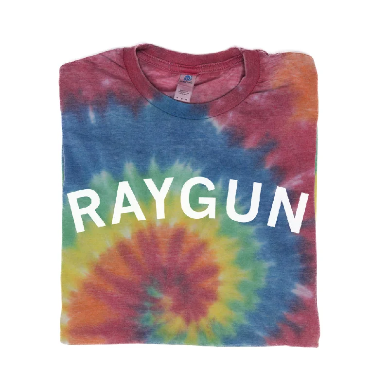 Loose Fit T-shirt-RAYGUN Curved Logo Tie Dye