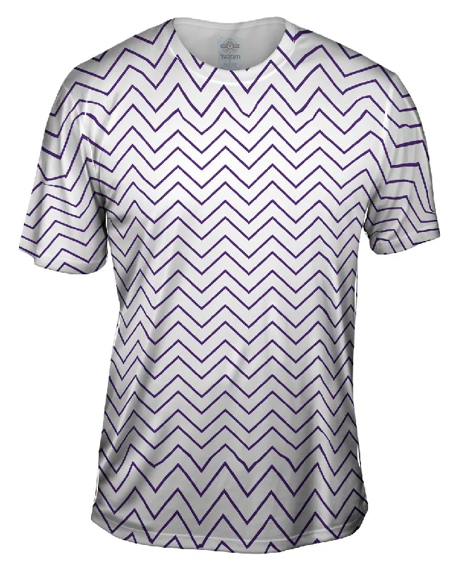 Printed T-shirt-Chevron Purple Thin