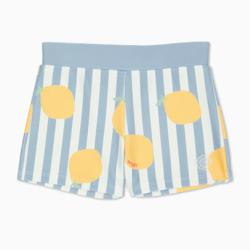 Adjustable Waist Shorts-Lemon Swim Shorts