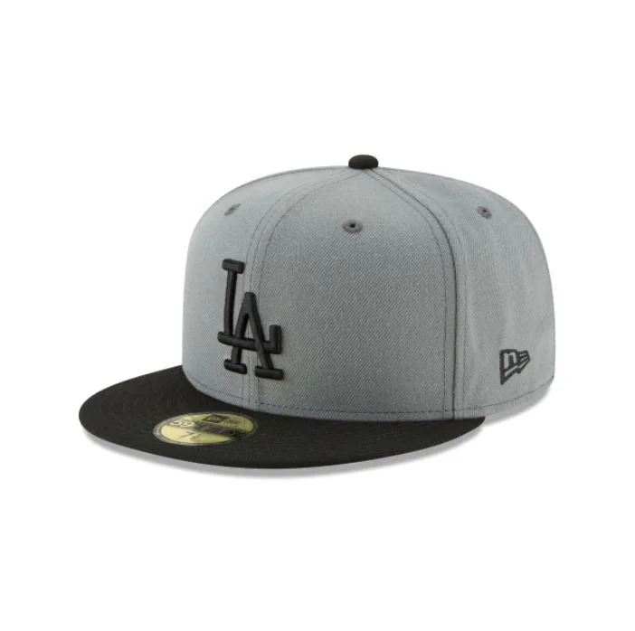 Custom Hat-LOS ANGELES DODGER BASIC COLLECTION 59FIFTY -GREY/BLACK