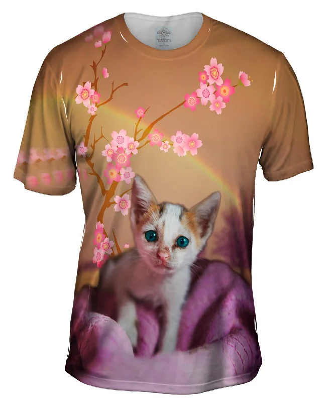 Vintage T-shirt-Cherry Blossom Kitten