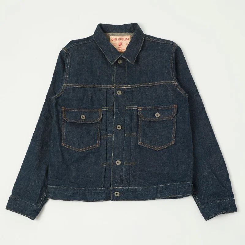 Winter Jacket-ONI 02517 Ishikawadai 15oz  Type-II Denim Jacket - One Wash