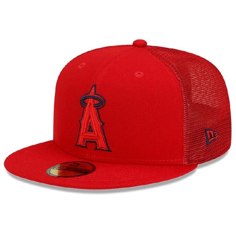 Sun Protection Hat-New Era Los Angeles Angels 2022 Batting Practice 59FIFTY Fitted Hat - Red