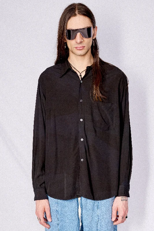 Iconic Graphic T-shirt-Black Overdyed Rayon Classic Shirt