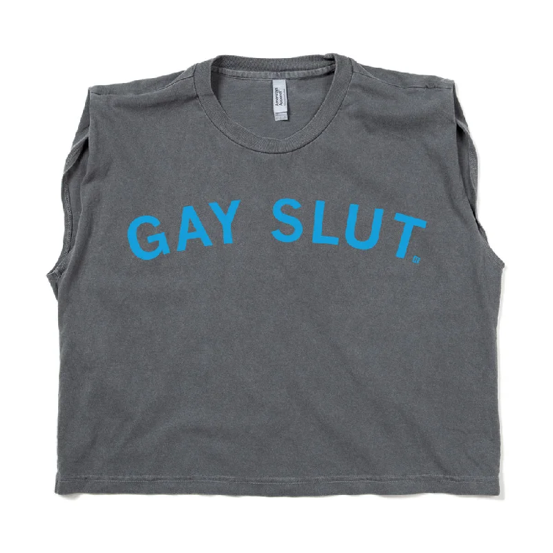 Bold Art T-shirt-Gay Slut Muscle Crop Top