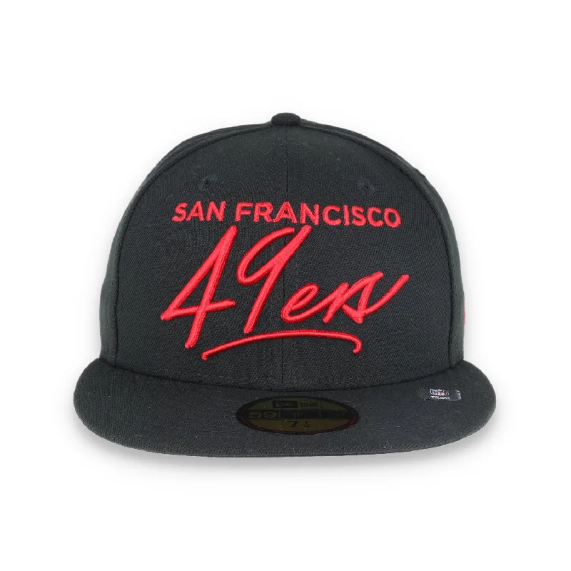 Iconic Baseball Cap-New Era SAN FRANCISCO 49ERS SCRIPTED 59FIFTY FITTED HAT-blk