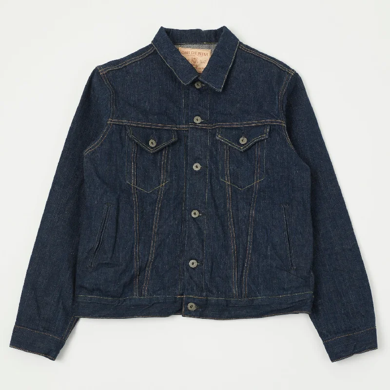 Denim Jacket-ONI 02527P Kiwami 16oz Type III Denim Jacket - One Wash