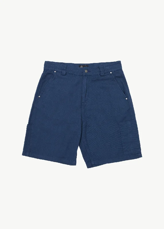 Relax Shorts-AFENDS Mens Harper - Carpenter Shorts 22" - Navy