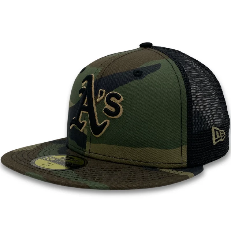 Cowboy Hat-New Era 59Fifty Oakland Athletics TRUCKER WOOD CAP- CAMO