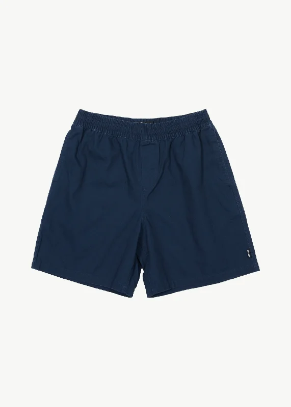 Trendy Shorts-AFENDS Mens Ninety Eights - Baggy Elastic Waist Shorts - Navy