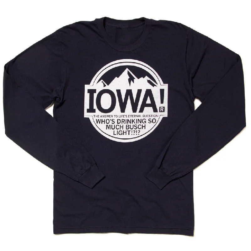 Bright Color T-shirt-Iowa: Light Beer Long Sleeve