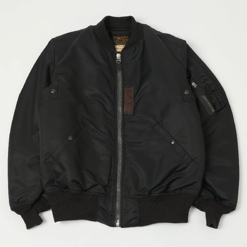 Protective Jacket-Buzz Rickson's X William Gibson Type MA-1 'Slender Long' Jacket - Black