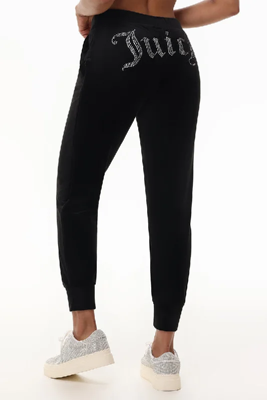 Active Pants-Big Bling Velour Jogger