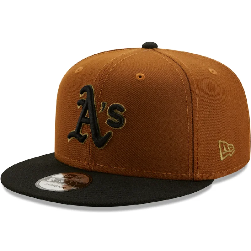 Baseball Cap-Oakland Athletics New Era Color Pack 2-Tone 9FIFTY Snapback Hat- Brown/Black