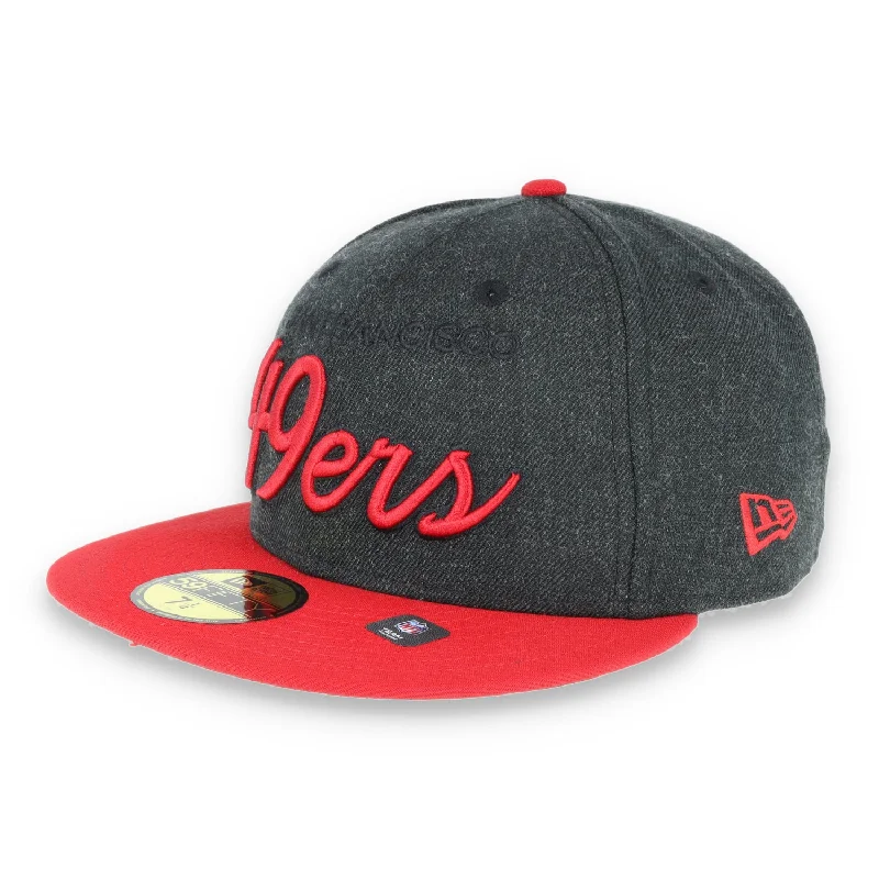 Classic Fedora-SAN FRANCISCO 49ERS NEW ERA 2T script 59FIFTY- heather blk/ red