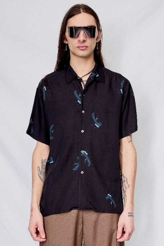 Cool Vibes T-shirt-Crane Print Rayon Camp Shirt