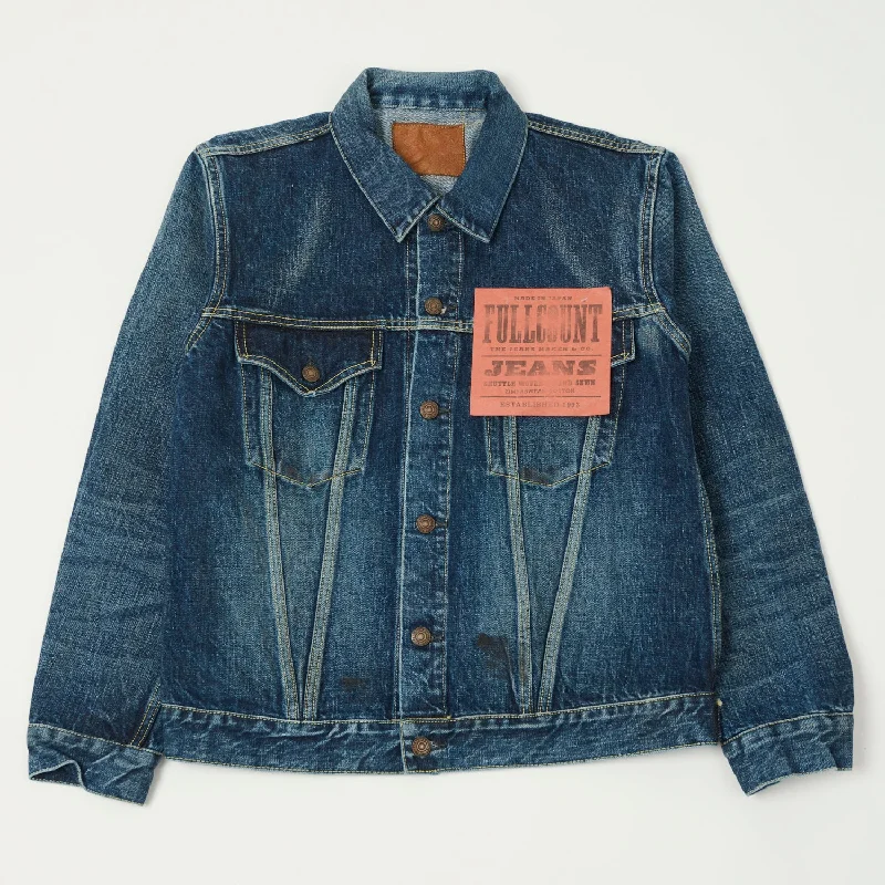 Relaxed Fit Jacket-Full Count 2050-2101XX 'Fear of the Dark' Type III Denim Jacket - Washed