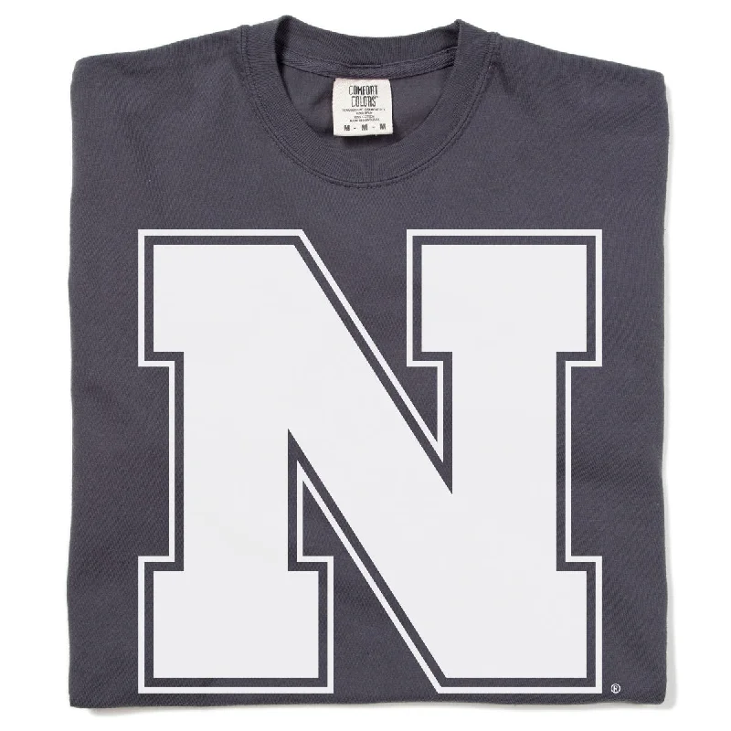 Summer Ready Tee-NE Logo Heavyweight Charcoal