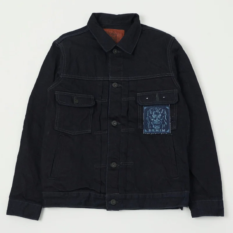 Warm Jacket-ONI 02516P-14BLK Type II Denim Jacket - One Wash