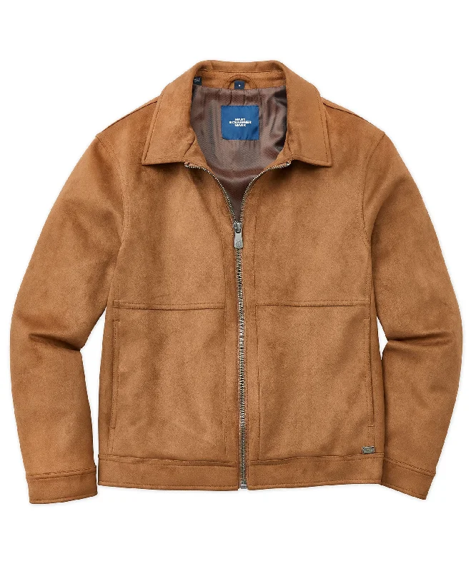 Travel Jacket-Hart Schaffner Marx Faux Suede Full-Zip Jacket