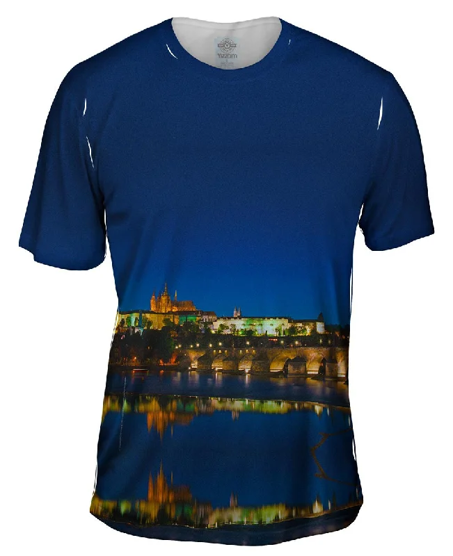 Bold Print T-shirt-Charles Bridge At - Night