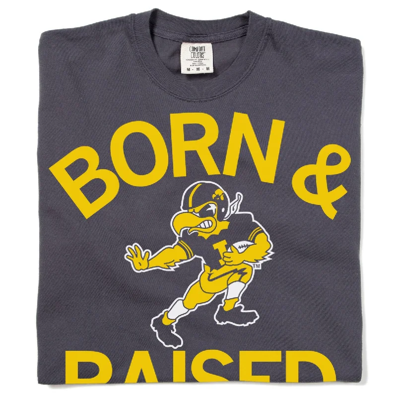 Lazy Day T-shirt-Hawkeyes Born & Raised Vintage Heavyweight