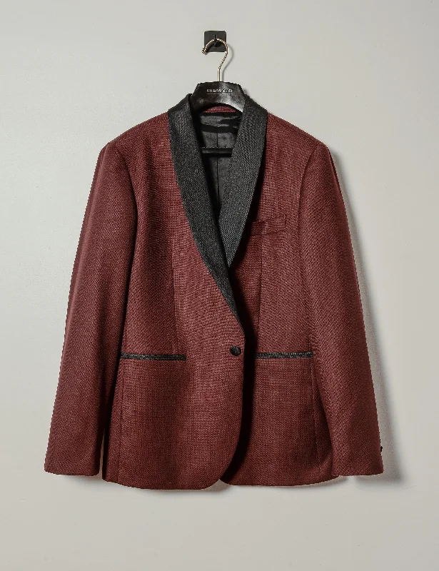 High-Tech Jacket-FINAL SALE: BKT50 Dinner Jacket in Burgundy Hopsack